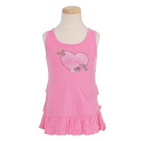 Lipstik Pink Heart Sequin Racer back Top Girl 2T