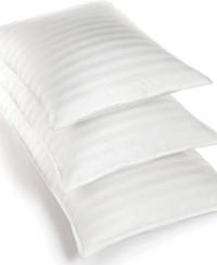 Rest easy with plush down pillows from Blue Ridge. Featuring a 350-thread count cotton cover and sumptuous Siberian white down fill, this pillow supports your head and neck to the fullest while also providing style with a tonal stripe design.