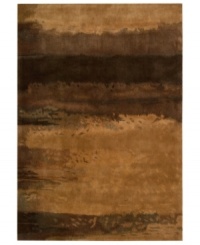 Richly textured, Calvin Klein's collection of luster-washed rugs bring an element of earthy, modern luxury to your home. The copper rug is handcrafted of plush wool in russet and coffee tones and finished with a special wash to produce an elegant patina.