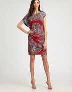 Soft asymmetrical gathers and a vibrant, explosive paisley print elevate this silky, wear-everywhere shift.Jewel necklineCap sleevesSide gathersConcealed side zipFully linedAbout 20 from natural waist90% viscose/10% silkDry cleanMade in ItalyModel shown is 5'11 (180cm) wearing US size 4. 