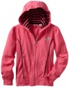 Puma - Kids Girls 7-16 Stripe Lined Hoodie, Pink, X-Large