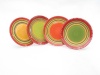 Certified International Hot Tamale Salad/Dessert Plate, Set of 4 Assorted Designs