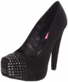 Betsey Johnson Women's Majestee Platform Pump,Black Satin,8.5 M US