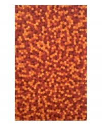 There's no denying that this rug is hot. Ablaze with hundreds of dazzling red and orange pompom shapes, this one-of-a-kind rug brings a burst of color and texture to otherwise plain floors. Constructed of plush, dense wool, you'll be treated to a rug with a luxurious softness and adventurous design you won't find anywhere else.