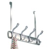 InterDesign Bruschia Over-the-Door Rack, Brushed Chrome