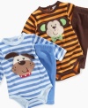 On the hunt for his stuffed animals is this charming and adorable bodysuit with accompanying pants by Baby Essentials.