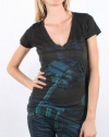 Hurley Static Perfect V Neck T-Shirt - Short-Sleeve - Women's Black, S