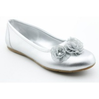 Jessica Simpson Kallie Ballet Flat (Little Kid/Big Kid),Silver,12.5 M US Little Kid