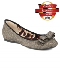 Jessica Simpson'a Mirandola flats feature a textured fabric vamp with a pretty tailored bow on the toe.