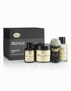 The 4 Elements of The Perfect Shave® combine The Art of Shaving's aromatherapy-based products, handcrafted accessories and expert shaving technique to provide optimal shaving results while helping against ingrown hairs, razor burn, and nicks and cuts. The Full Size Kit offers 2 oz. Pre-Shave Oil, 5 oz. Shaving Cream, 3.4 oz. After-Shave Balm, and a Pure Badger Black Shaving Brush.