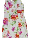 Tommy Hilfiger Women's Sleeveless V-neck Floral Print Sheath Dress (White Multi)