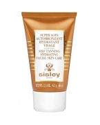 Sisley Paris Self Tanning Hydrating Facial Skin Care enhances the complexion, prolongs the tan and embellishes the skin.From the first application, its fluid texture embellishes even fair skin with a natural golden tan, without streaking. After four weeks of application, the tan is lasting and even, and the skin is perfectly moisturized and comfortable.