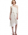 BCBGMAXAZRIA Women's Katrina One Shoulder Asymmetrical Dress, Gardenia, Small