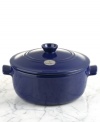 A flair for design. Emile Henry's innovative clay casserole dish has been specially developed for its exceptional resistance to heat, allowing it be placed directly on a flame without cracking or breaking. The ventilated lid allows juices to circulate for moist, tastier entrees. 5-1/2 quart capacity, 10 diameter. 10-year warranty.