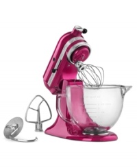 A dynamic kitchen companion, this stand mixer takes on any mixing job with professional power, and utilizes a unique tilting head design for easily bowl and content removal. One-year warranty. Model KSM155. Qualifies for Rebate