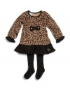 GUESS Kids Girls Printed Sweater Dress with Tights (12 - , MULTICOLORED (18M)