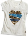 GUESS Kids Girls Little Girl V-Neck Logo Tee, CREAM (4)