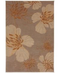 Wildflower silhouettes in soft tones bring a modern feel to your floors in the Carmel Del Ray area rug from Karastan. Thick and resilient underfoot, this plush piece is woven from 2-ply nylon pile, ensuring easy care and long-lasting wear.