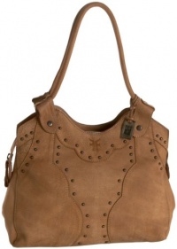 FRYE Vintage Stud Shoulder Bag,Tan,one size