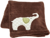 Carter's Green Elephant Boa Blanket, Green/Choc, 30 X 40