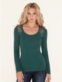 GUESS Delilah Long-Sleeve Top, AMULET GREEN (XS)