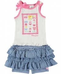 Guess Cute Closet 2-Piece Outfit (Sizes 0M - 9M) - white, 6 - 9 months