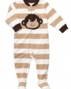 Carter's Monkey Tan Stripe Footie Pajamas