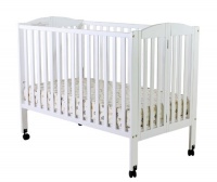 Dream On Me Full Size 2 in 1 Folding Stationary Side Crib, White