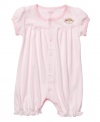 Sweet and sassy, this Carters romper will keep her cute and comfortable whether she's sleeping or playing.