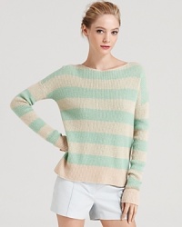 Serene, nautical-inspired stripes enrich this heavenly-soft Theory sweater, rendered in pure cashmere.