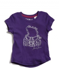 GUESS Kids Girls Purse Logo Tee, PURPLE (10/12)