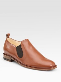 Burnished leather flats take on a comfortable approach with elastic side gores and a padded insole. Leather lining and sole Padded insole Made in FranceOUR FIT MODEL RECOMMENDS ordering one half size up as this style runs small. 