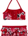 Penelope Mack Baby-girls Infant 2 Piece Floral Arista Swimsuit, Red, 18 Months