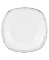 Forecast modern whimsy at meal time with the Silver Mist bread and butter square plates from Lenox Lifestyle dinnerware. The dishes in this collection feature shimmering droplets that trickle in from the platinum-banded edge of bright white bone china. (Clearance)