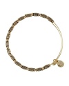 A flash of gleaming Russian gold plated beads lends subtle shine on a delicate, expandable Alex and Ani bracelet.