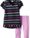 Splendid Littles Girls 2-6X Roller Rink Striped Active Tunic Set, Navy, 3T