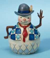 Jim Shore Heartwood Creek from Enesco Small Snowman with Tie Figurine 4.75 IN