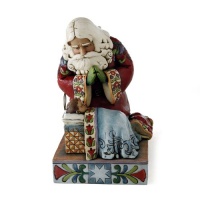 Jim Shore Heartwood Creek from Enesco Santa with Baby Jesus Figurine 7.5 IN