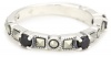 Judith Jack Geometric 2 Sterling Silver and Marcasite Accented with Gemstones Stackable Rings, Size 7