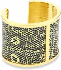 KARA by Kara Ross Middle Divide with Chartreuse Ring Lizard Cuff Bracelet- Short