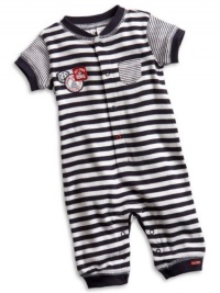 GUESS Kids Boys Baby Striped Coveralls (0 - 9m), NAVY (3/6M)