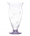 Etched with butterflies and blooms, this Butterfly Meadow vase by Lenox gives casual settings a whimsical lift. A tinted purple base adds a splash of color to luminous crystal.