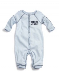 GUESS Kids Boys Coveralls with Hat, STRIPE (6/9M)