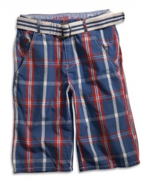 GUESS Kids Boys Big Boy Plaid Belted Shorts, PLAID (12)