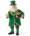 Santa is going green! Dressed in a Celtic-inspired outfit and carrying a pot of gold, this Santa figurine makes a unique statement among your holiday decorations.