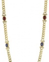 Carolee 40th Anniversary Gold-Tone Curb Chain with Cab Stations Necklace