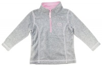 Gutsy Toddler Girls Gray Long Sleeve Half Zipped Fleece Jacket/Top 2T