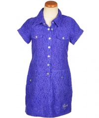 Guess Lace Layer Dress (Sizes 7 - 16) - purple, 7 - 8