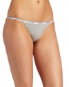 ck one Women's Cotton String Bikini, Grey Heather, Small