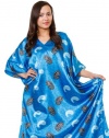 Up2date Fashion Satin Caftan, Mesmorizing Sea Blue Print, Style#Caf-10